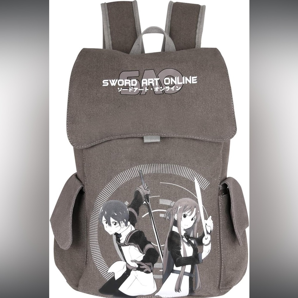 NWT Classic Anime Canvas Backpack Rucksack Bag School Backpack SAO - Picture 2 of 4
